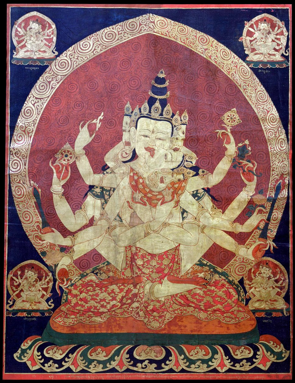 Guhyasamaja Akshobhyavajra Tanaka, 17. století. od Central Asian Art.