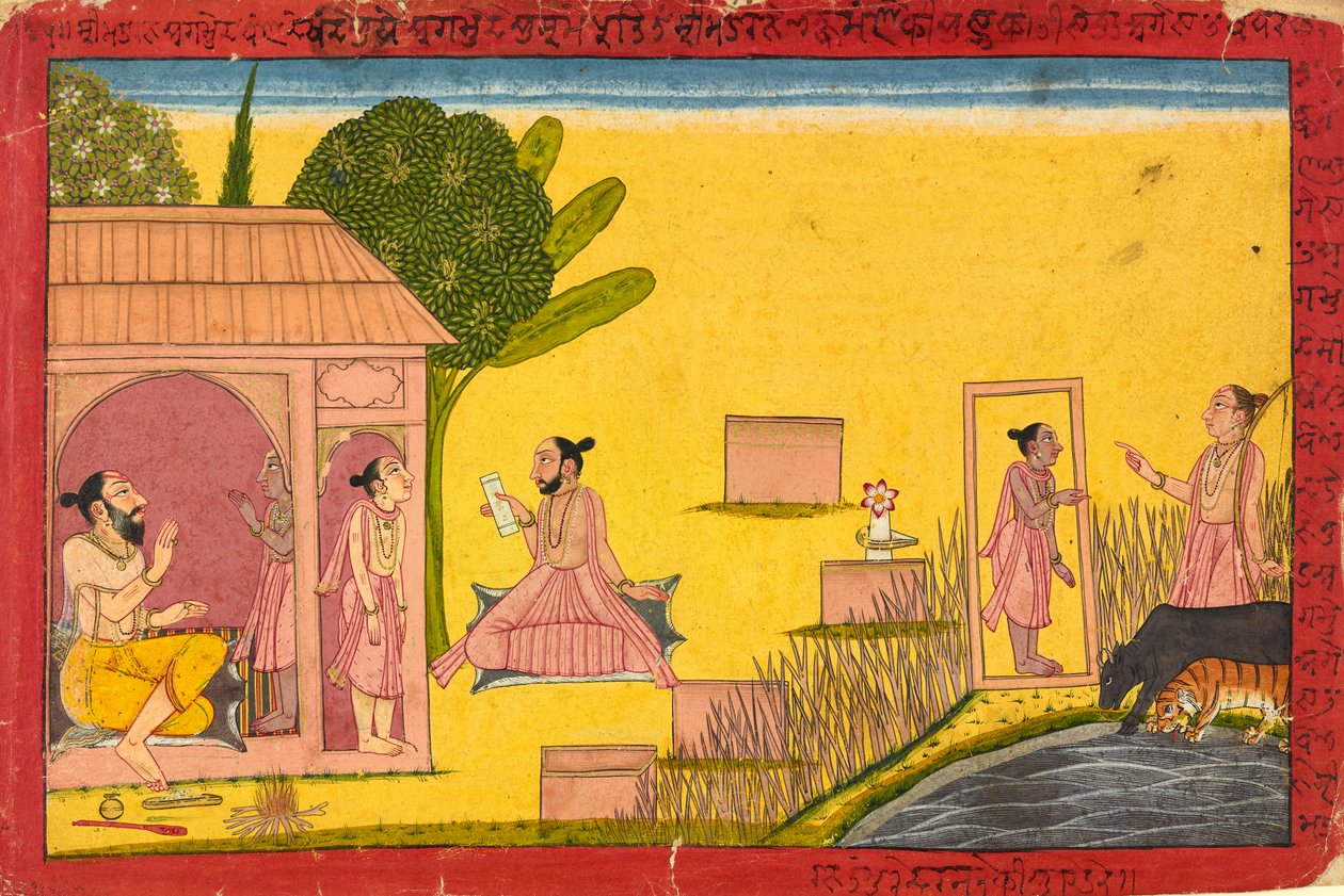 Lakshmana v poustevně, folio z Rámajány, kolem 1690-1710 od Central Indian School