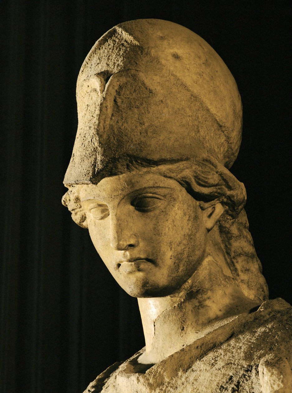 Hlava Athény s cisternou a Erechthoniovým hadem ... od Cephisodotus the Younger