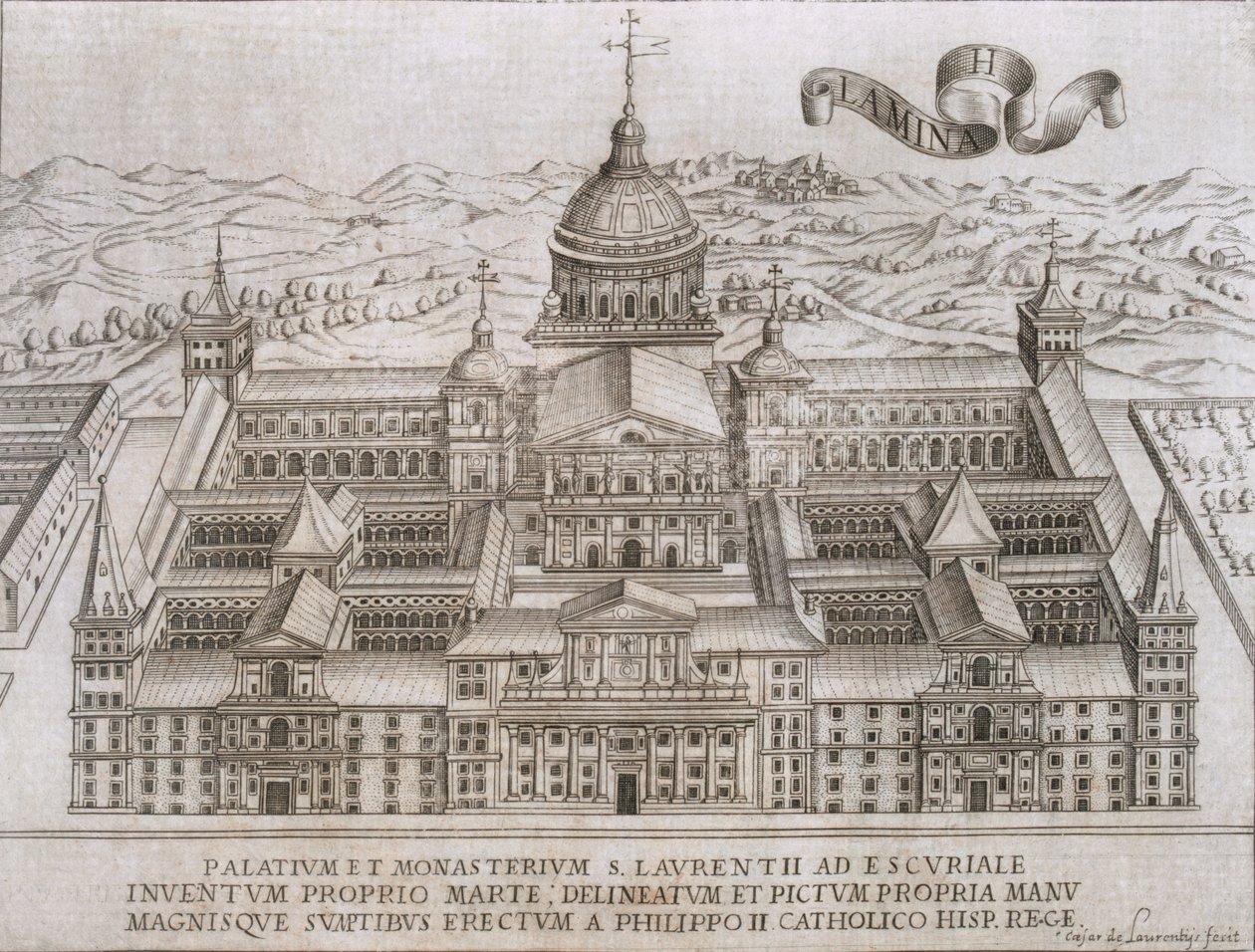 Palác a klášter svatého Vavřince v Escorial od Cesar de Laurentiis