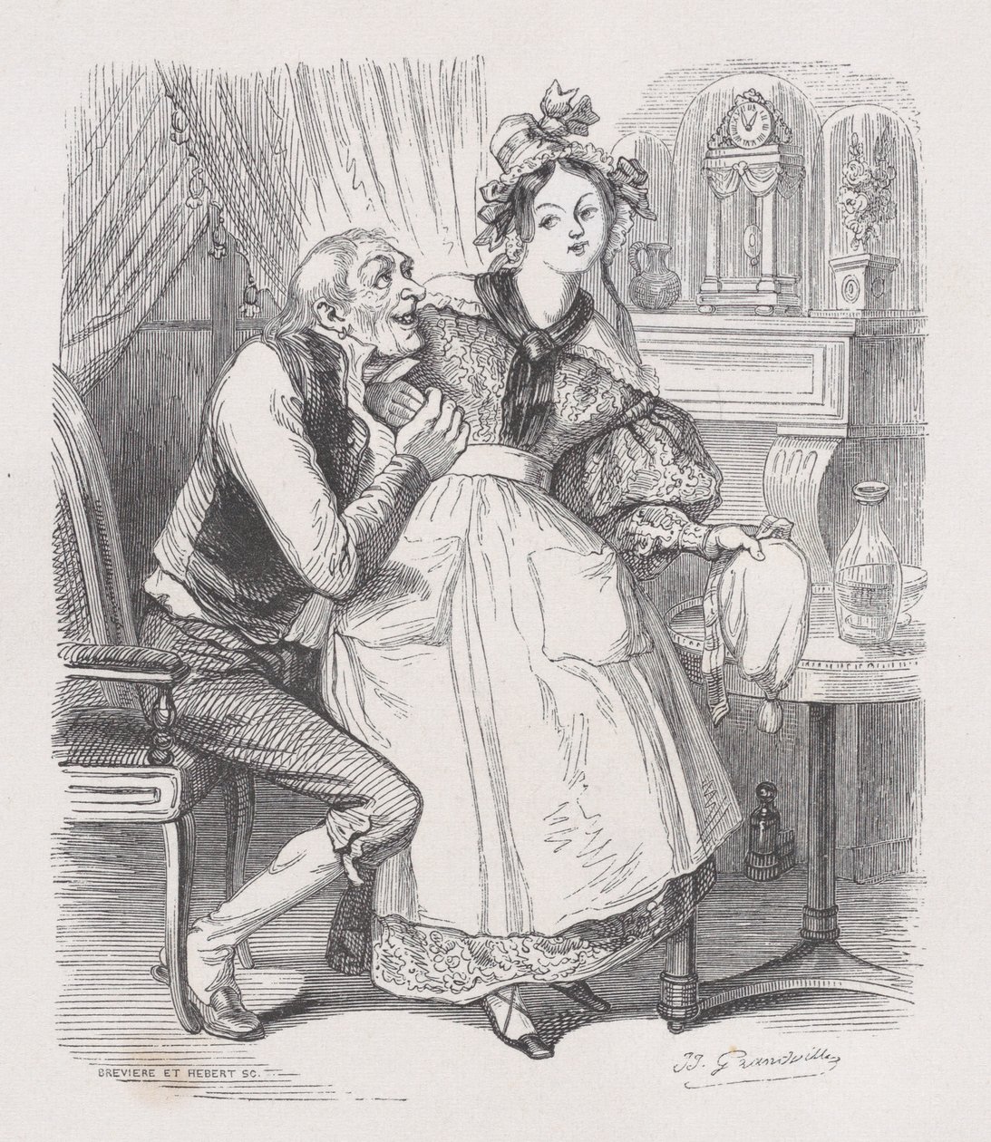 Starý mládenec z The Complete Works of Béranger, 1836 od Cesar Auguste Hebert