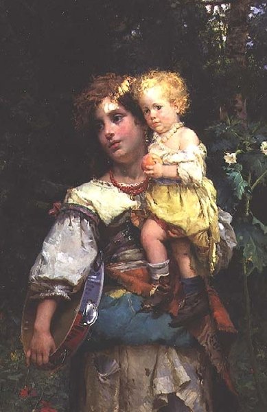 Žena a dítě od Cesare Auguste Detti