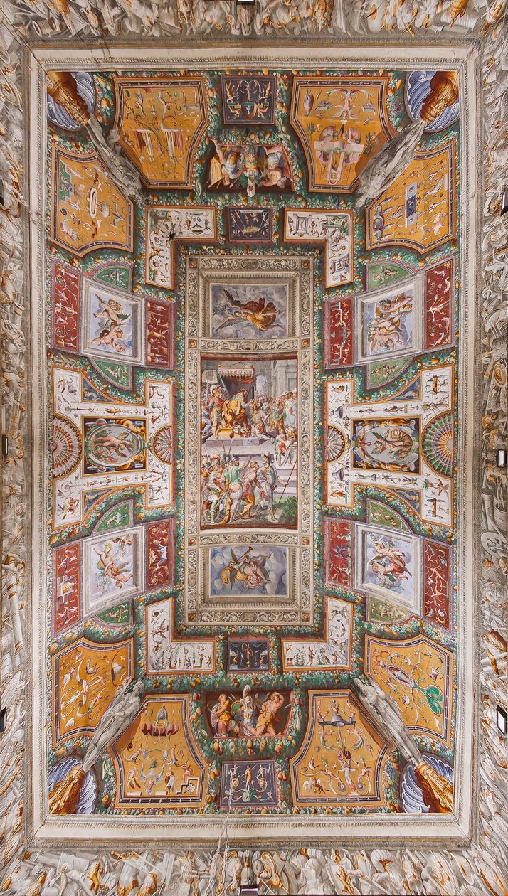 Strop Sala delle Gesta Rossiane, Rocca dei Rossi, San Secondo, Parma, Itálie, kolem 1570 od Cesare and Jacopo Bertoia and others Baglione