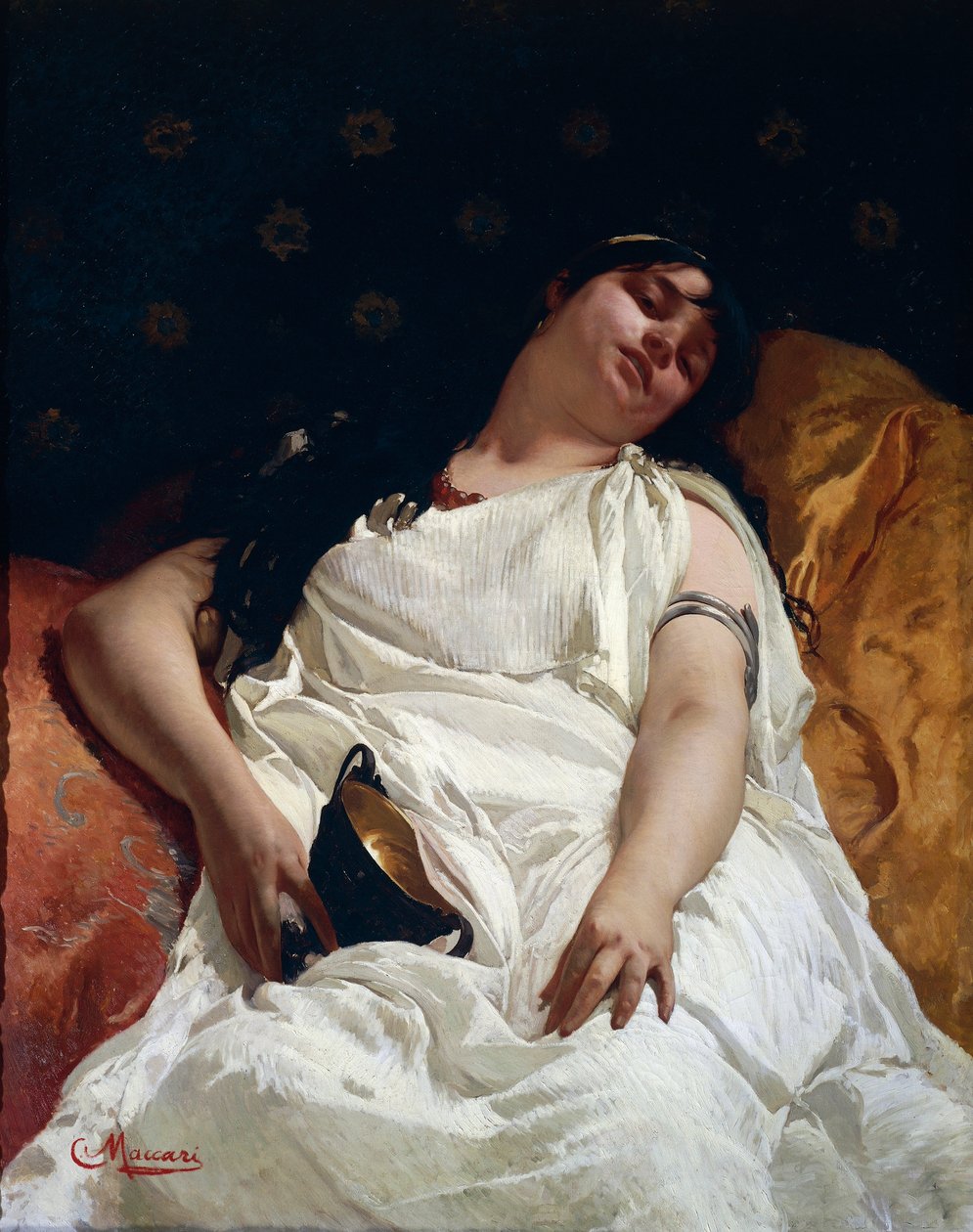 Bacchante, Cesare Maccari (1840-1919), olej na plátně od Cesare Maccari