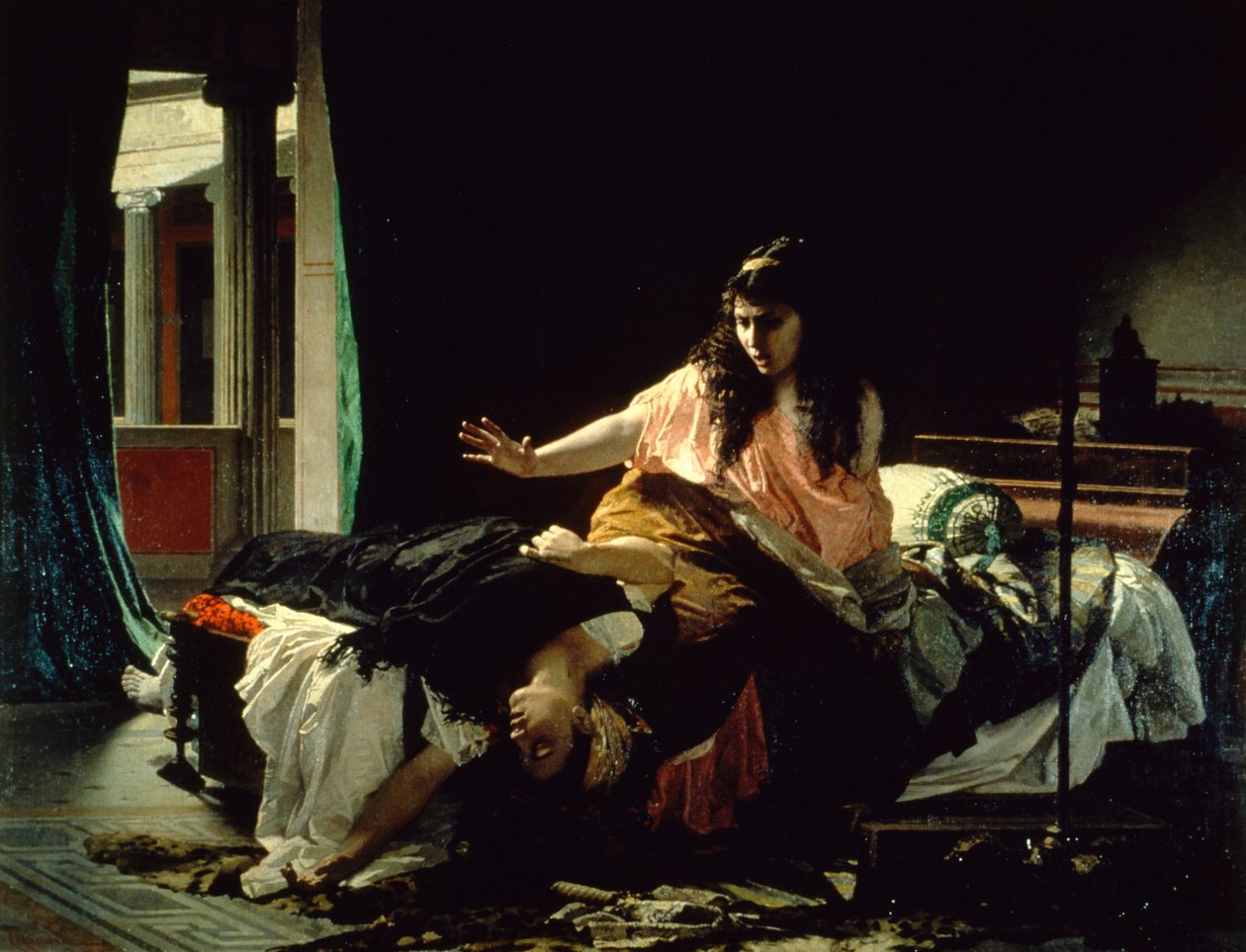 Epizoda ze života Fabiola, Cesare Maccari (1840-1919), olej na plátně od Cesare Maccari