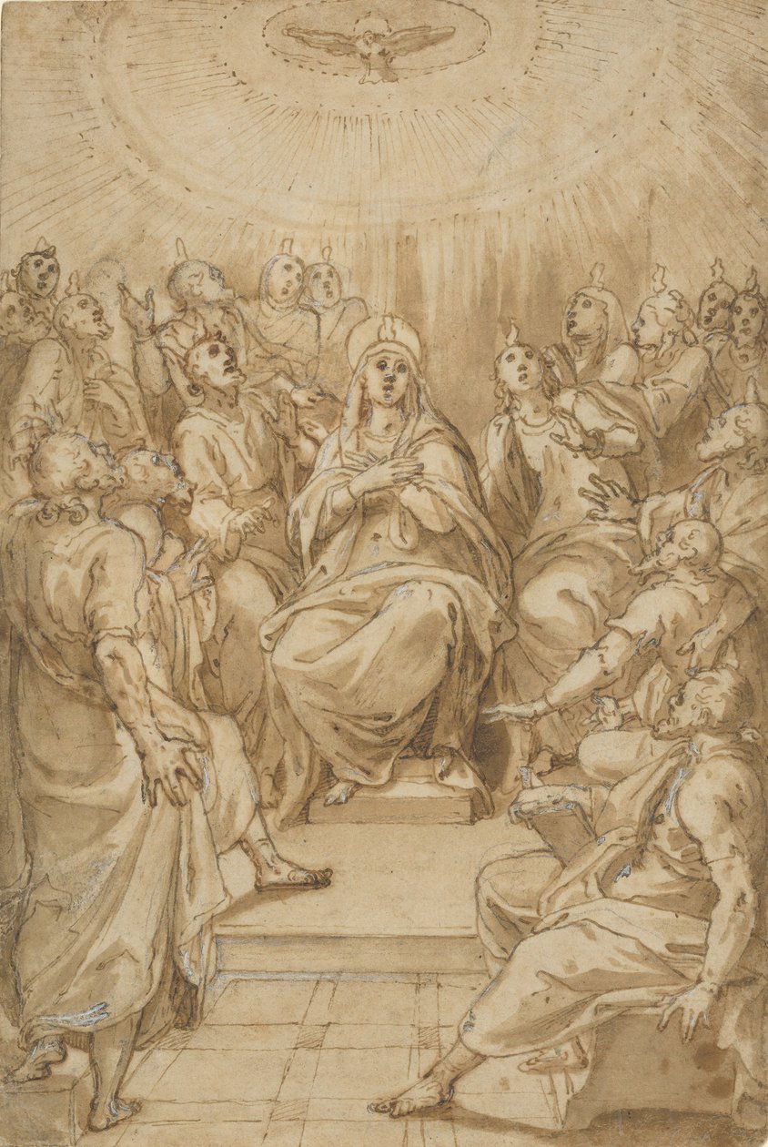 Letnice Seslání Ducha svatého, ca. 1576. od Cesare Nebbia