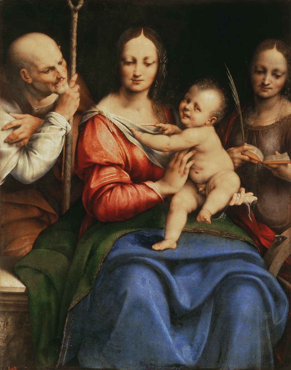 Svatá rodina se svatou Kateřinou, 1515-20 (olej na plátně přeneseno z desky) od Cesare da Sesto