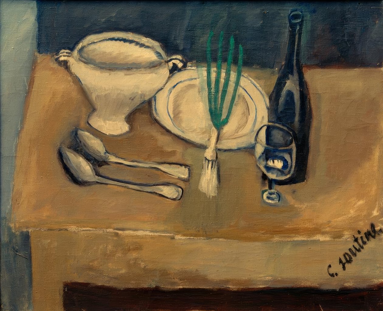 Ch. Soutine, zátiší s mísou na polévku od Chaim Soutine