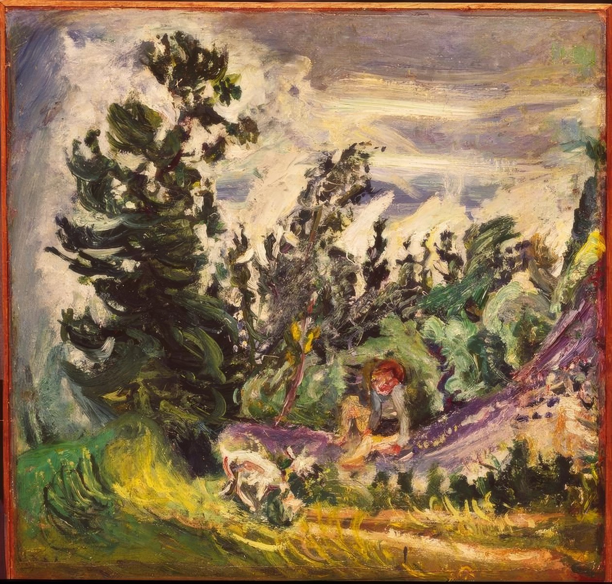 Krajina s dívkou s kozou od Chaim Soutine