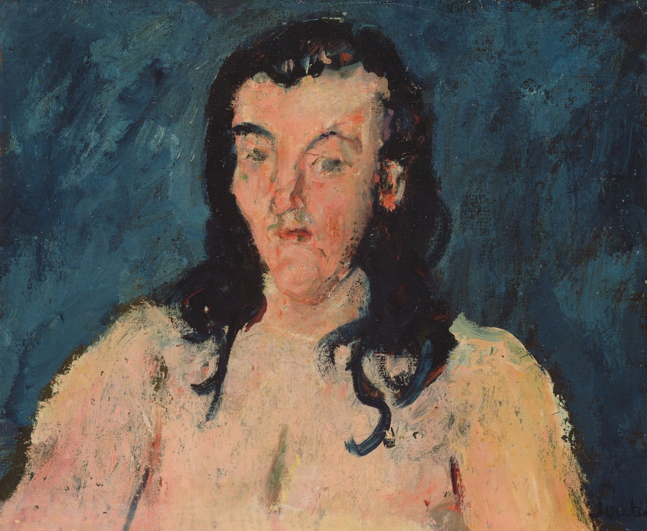 Torzo s modrým pozadím, 1927-28 od Chaim Soutine