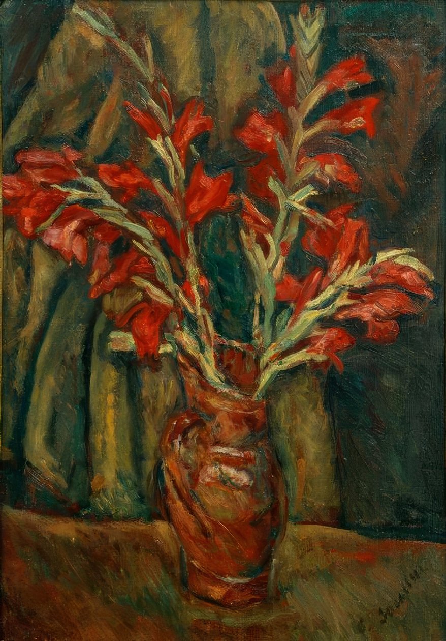 Ch. Soutine, červené gladioly ve váze od Chaim Soutine