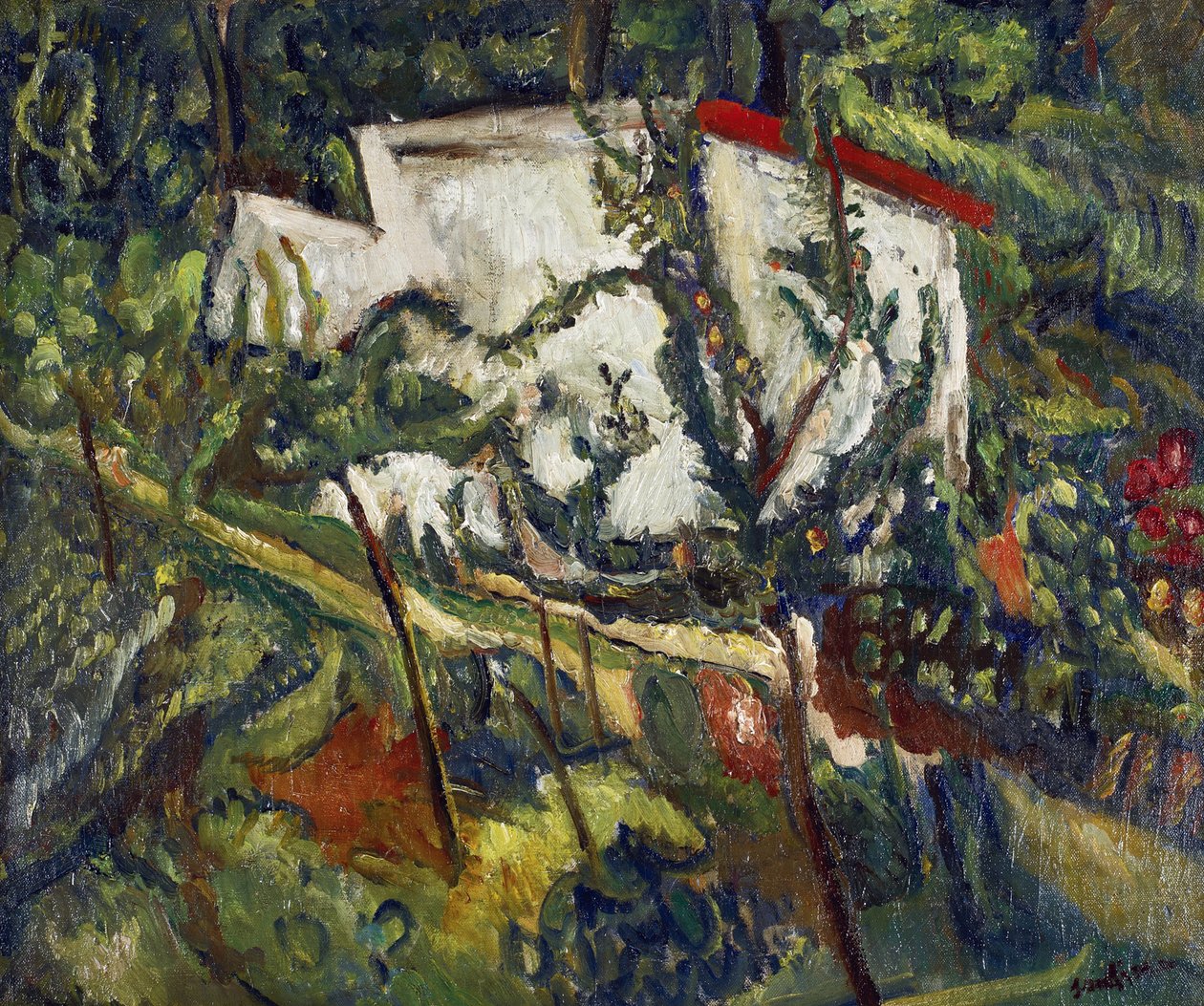 Obraz House of Clamart od Chaima Soutina (1893-1943), c. 1918 - Olej na plátně, 60x72,8 - Soukromá sbírka od Chaim Soutine