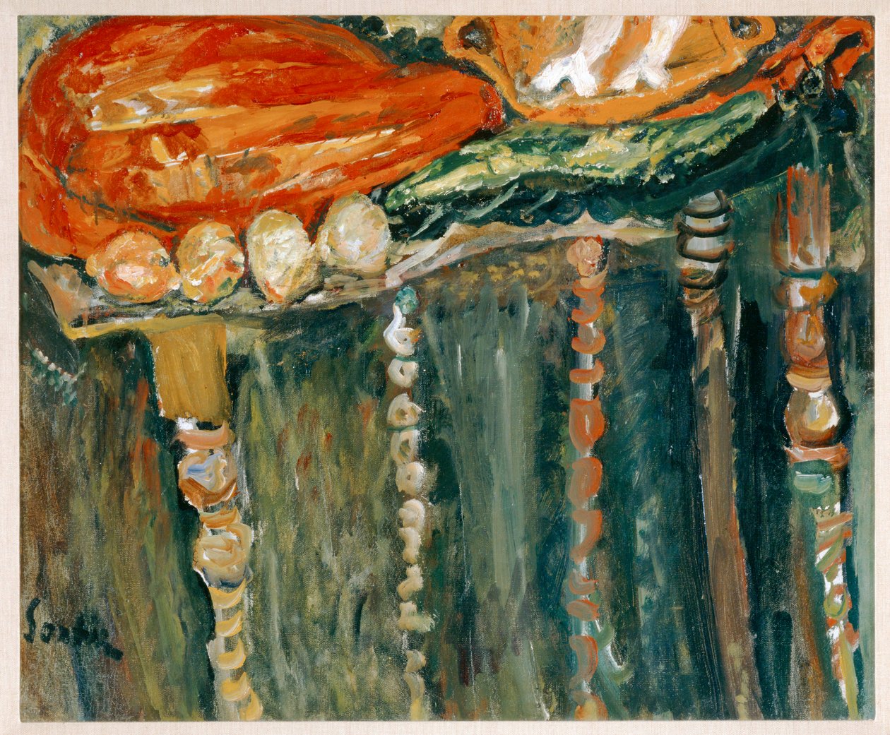Nature morte au morceau de viande crue - zátiší s kusem syrového masa ... (malba na plátně) od Chaim Soutine