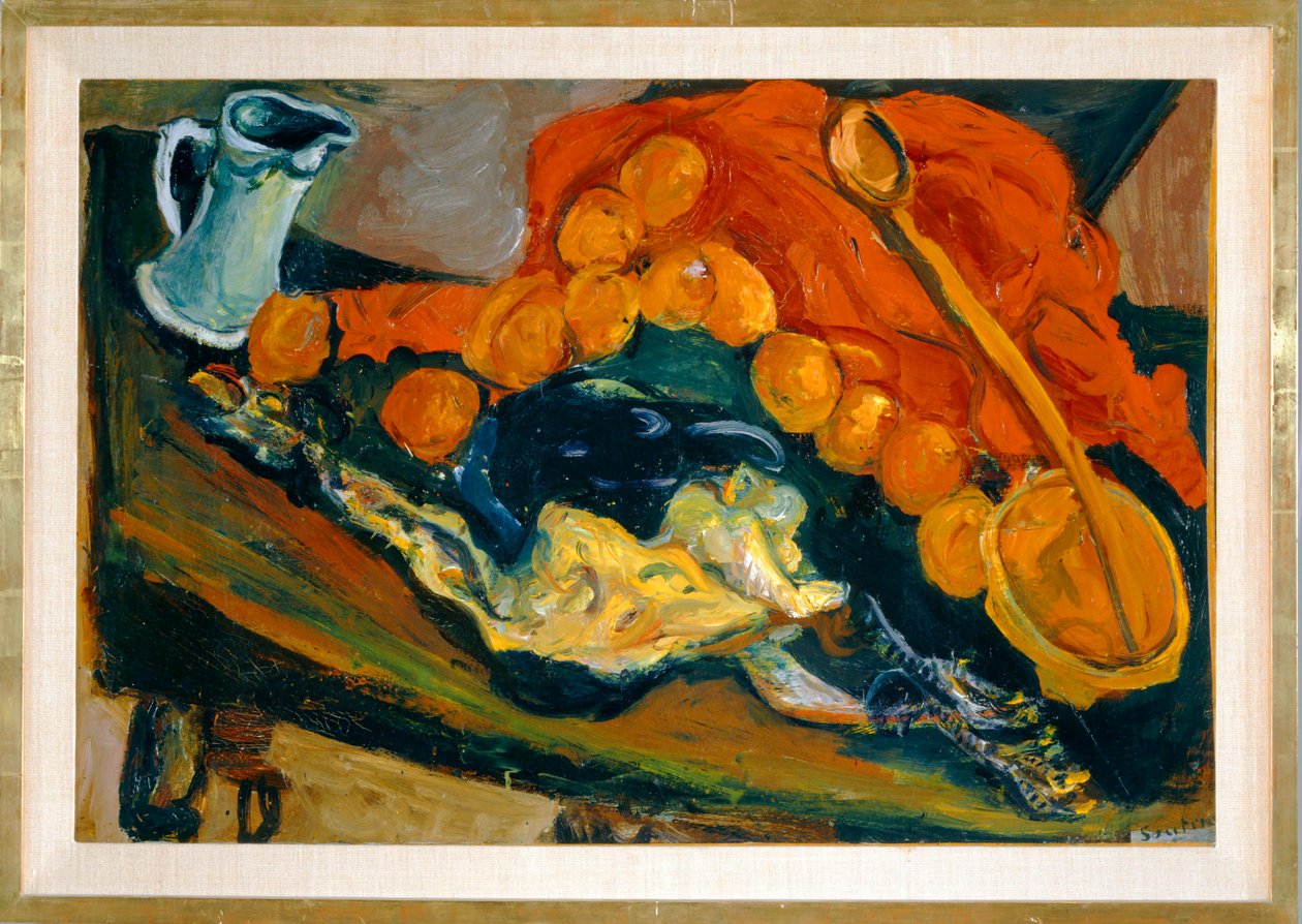Nature morte au morceau de viande crue - zátiší s kusem syrového masa ... (malba na plátně) od Chaim Soutine