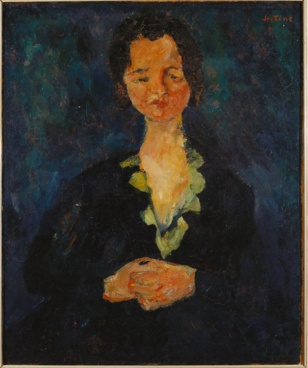 Portrét ženy s modrým pozadím, 1927 od Chaim Soutine