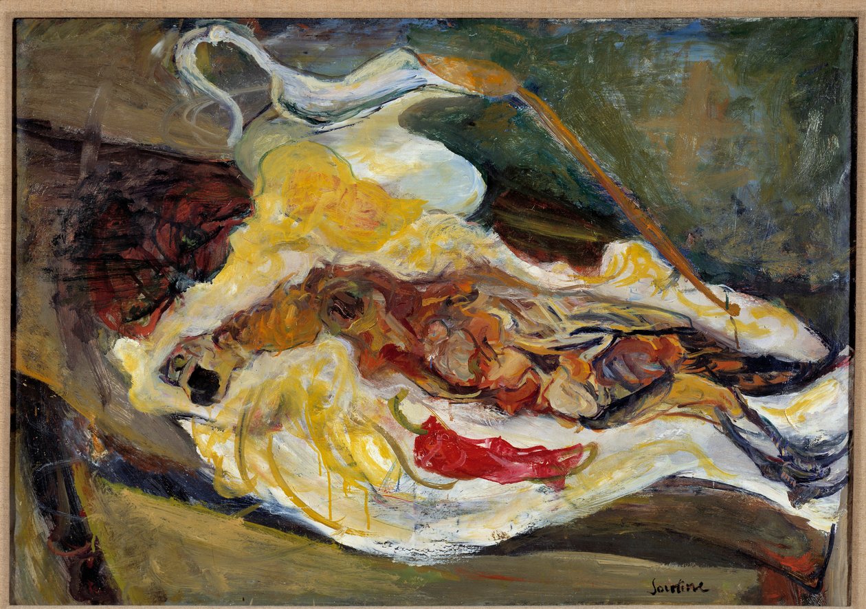 Zátiší s obrazem bažanta od Chaima Soutinea (1893-1943) 20. století. Ztlumit. 0,64 x 0,92 m Paříž, Musee de l