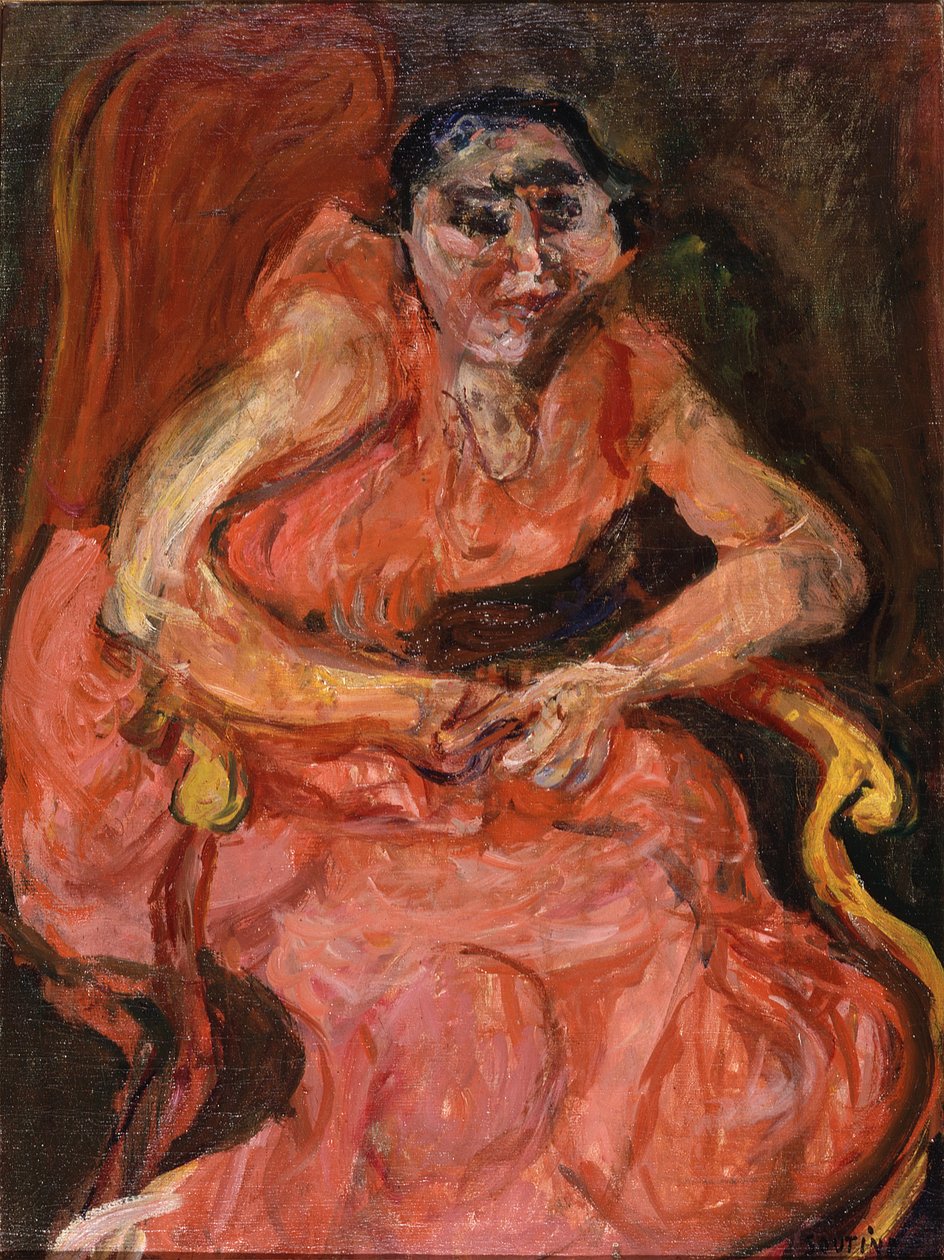 Žena v růžovém, asi 1924 (olej na plátně) od Chaim Soutine