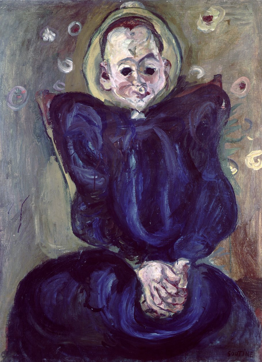 Žena v modrých šatech (olej na plátně) od Chaim Soutine