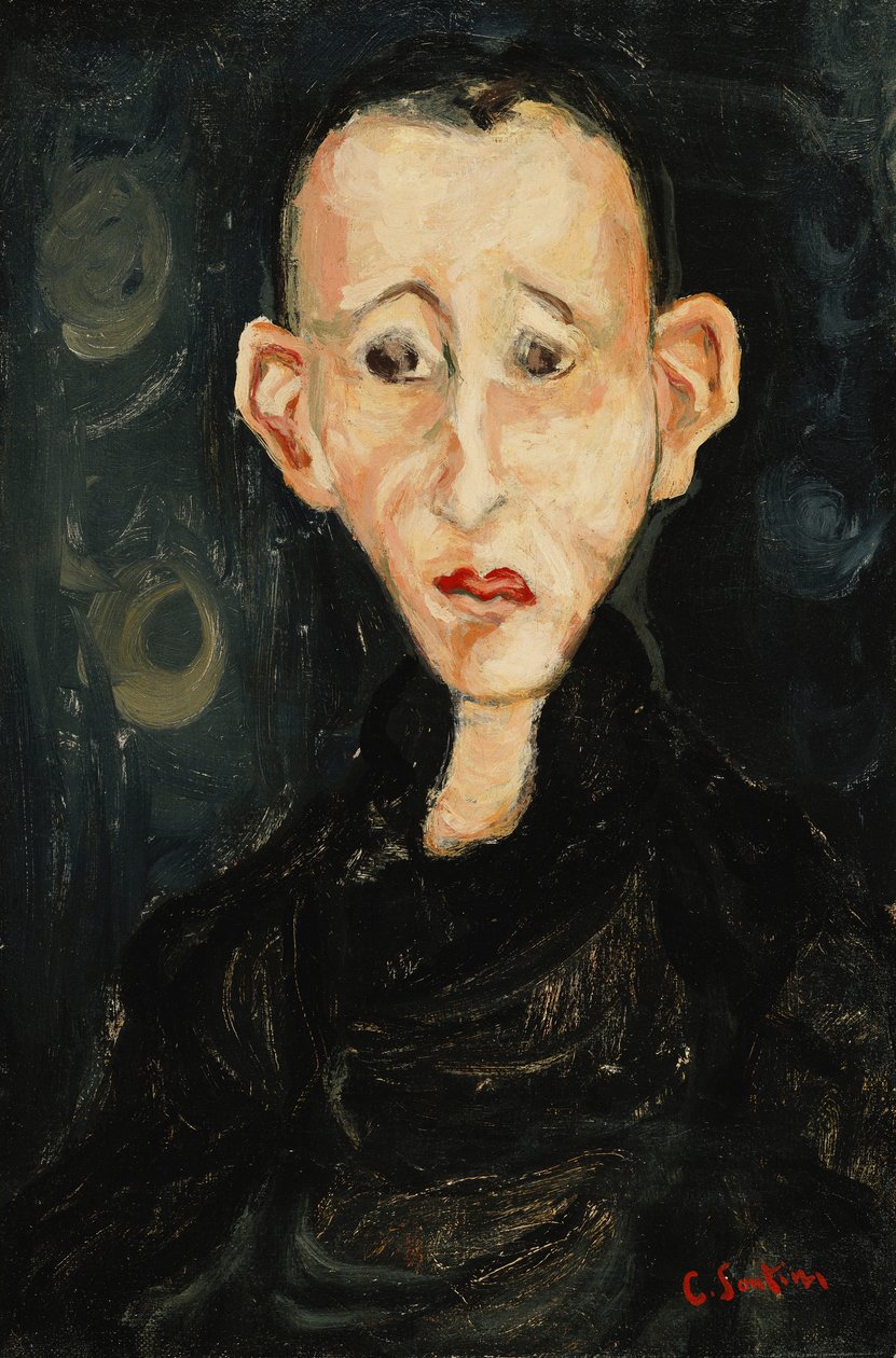 Mladý muž ve tmě; Le Garcon en Noir, 1924 od Chaim Soutine