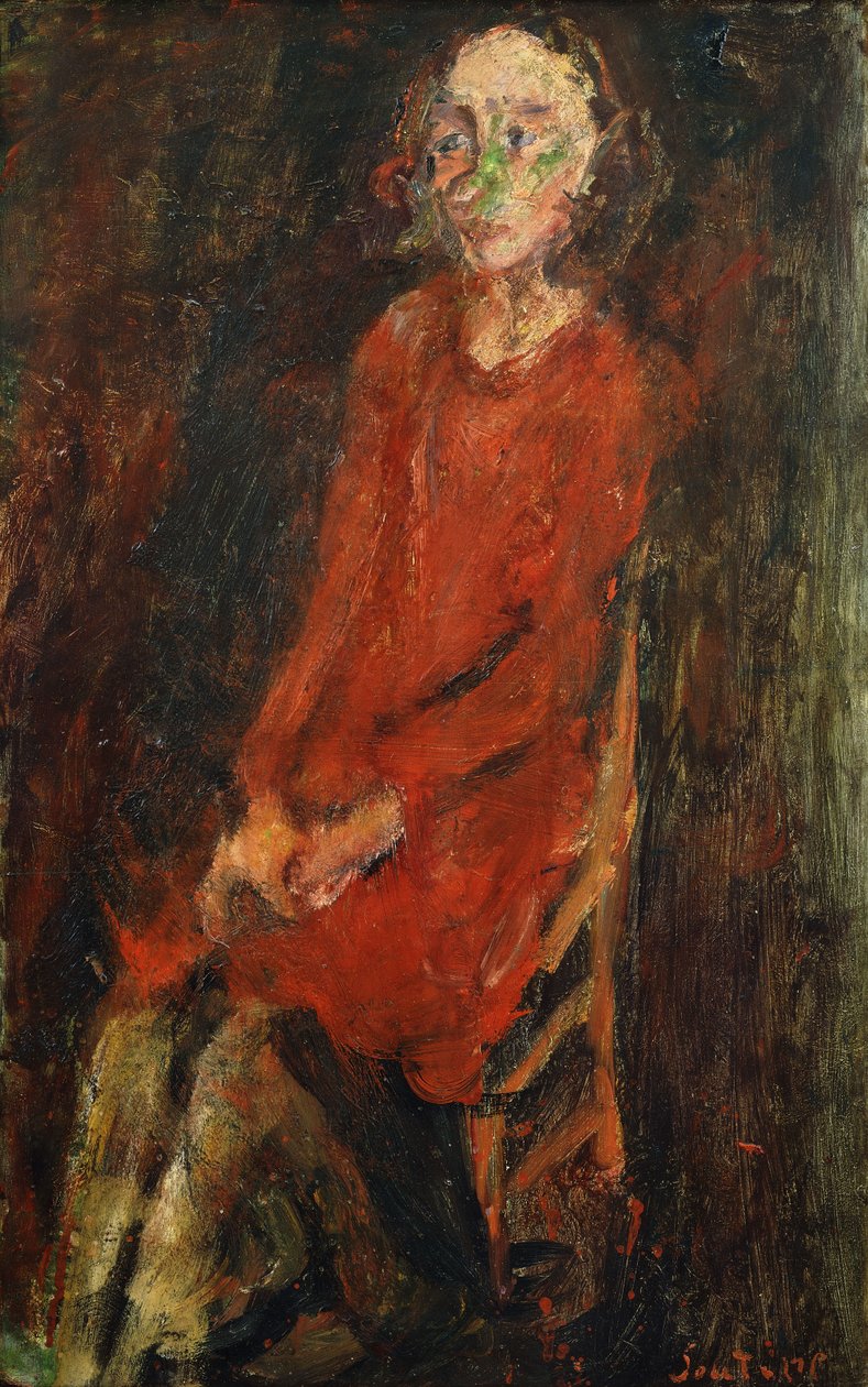 Mladá žena v červeném; Mladá žena v červeném, 1928 od Chaim Soutine