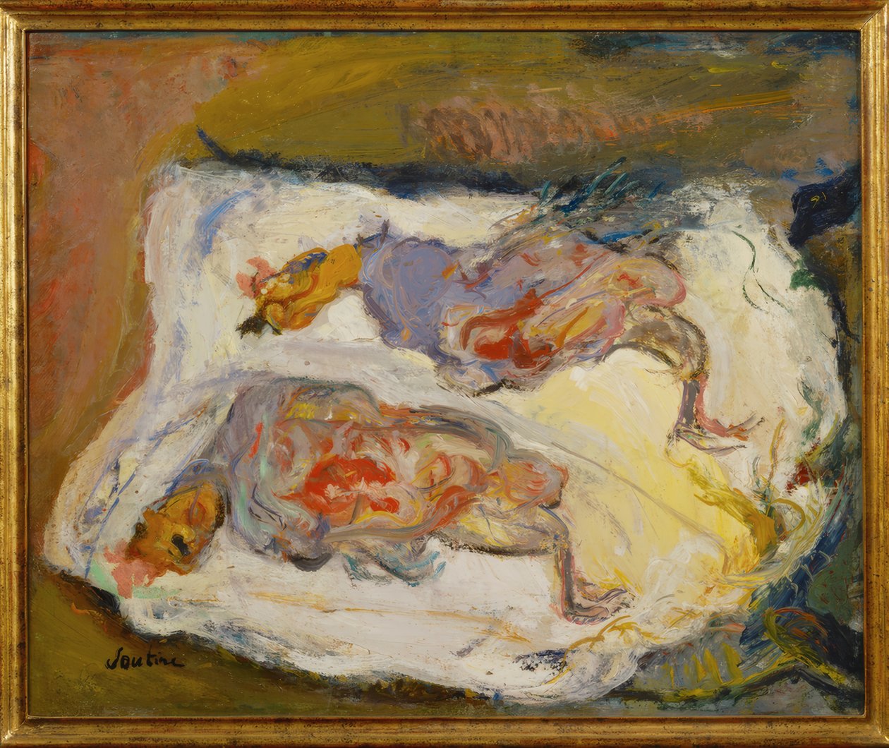 Dvě kuřata na bílou látku od Chaim Soutine