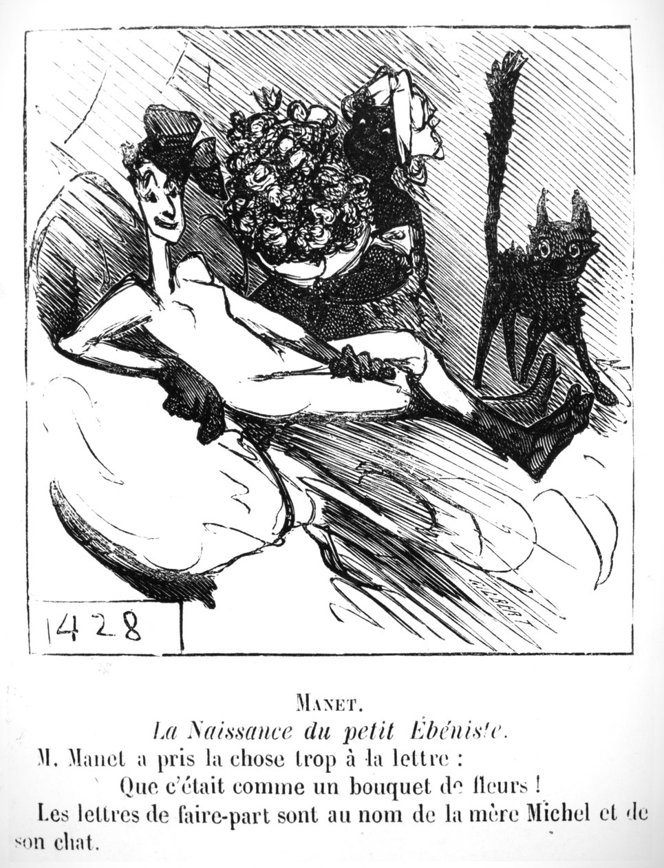 Zrození malého truhláře, karikatura v 