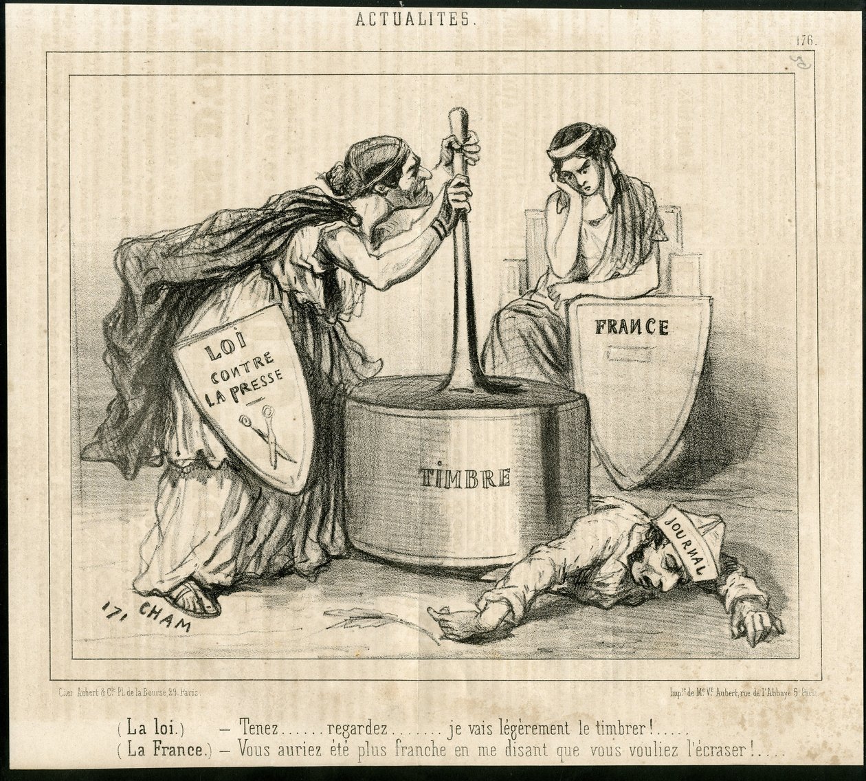 Ilustrace Cham (1819-1879) v Le Charivari od Amédée de Noé