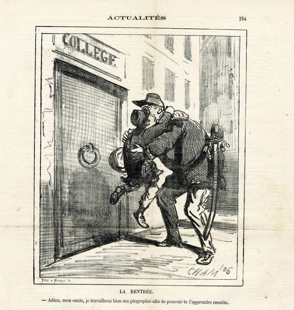 Ilustrace Cham (1819-1879) v Le Charivari od Amédée de Noé
