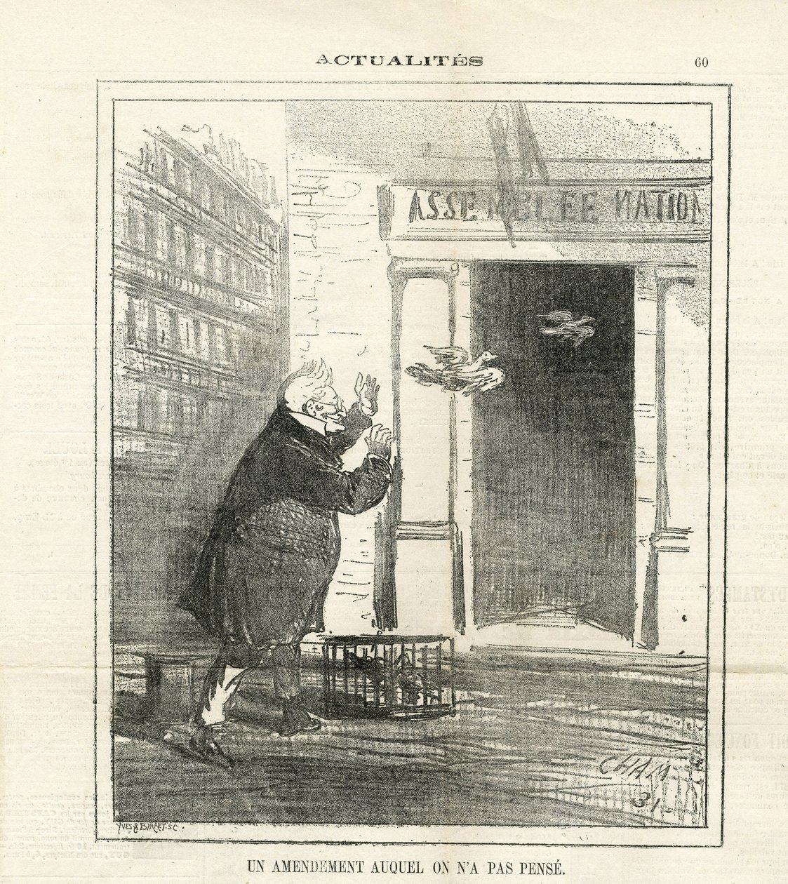 Ilustrace Cham (1819-1879) v Le Charivari od Amédée de Noé