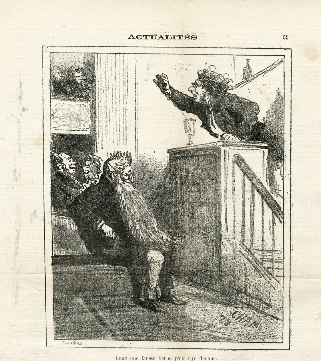 Ilustrace Cham (1819-1879) v Le Charivari od Amédée de Noé