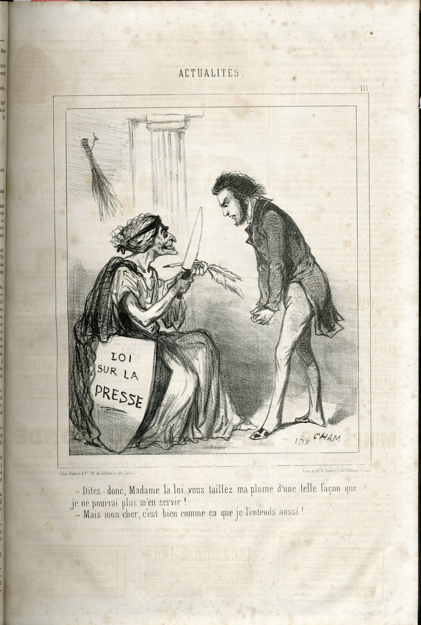 Ilustrace Cham (1819-1879) v Le Charivari od Amédée de Noé