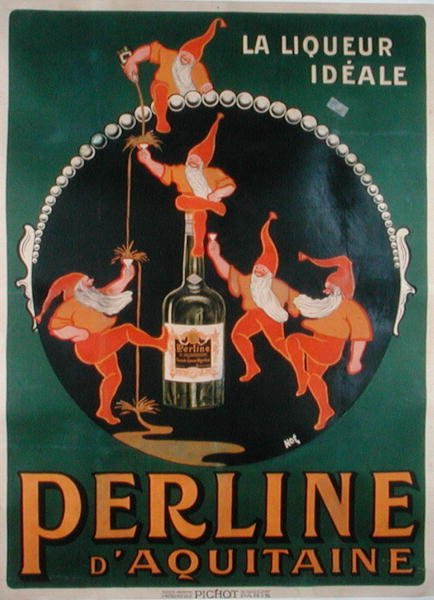 Plakát s reklamou na francouzský likér „Perline d