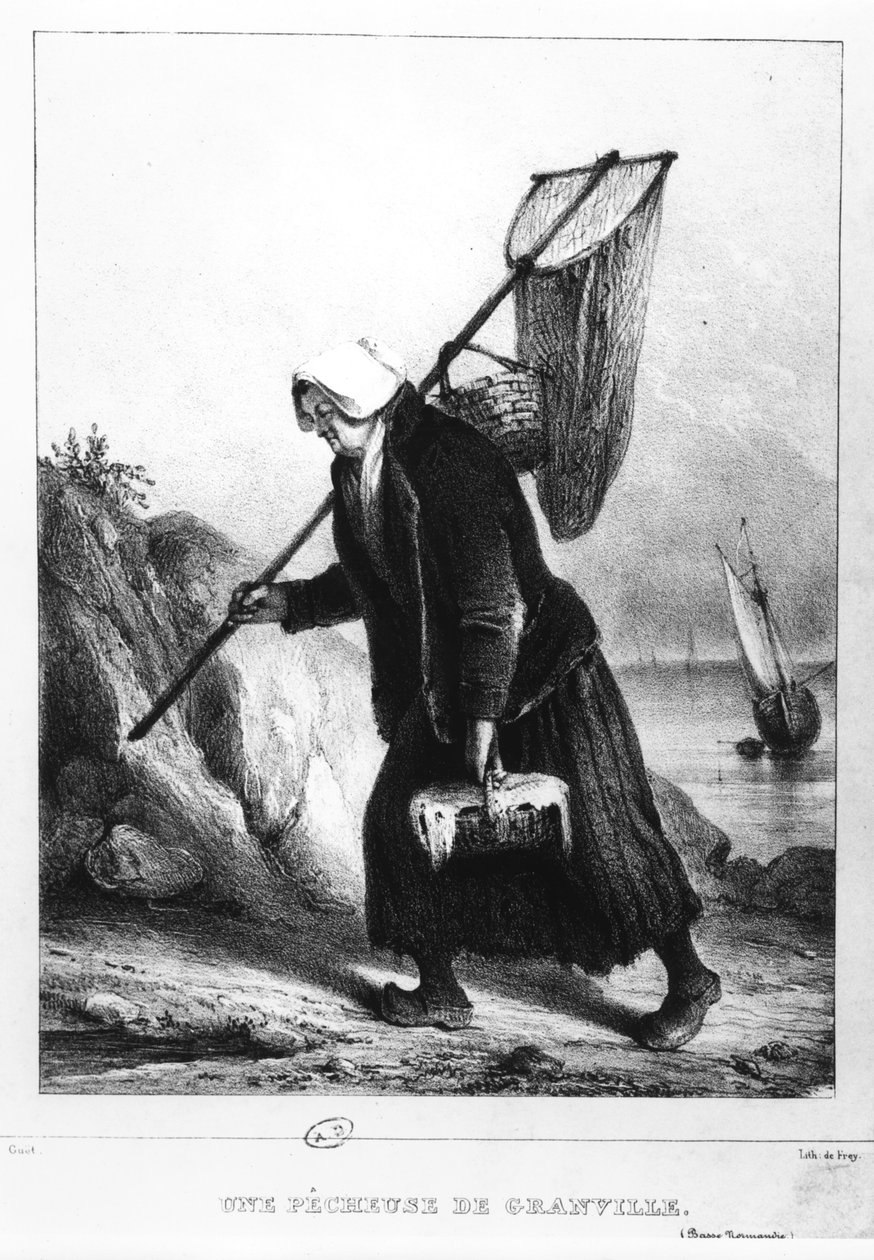 Rybářka z Granville, Normandie, Francie, kolem roku 1840 od Charlemagne Oscar Guet