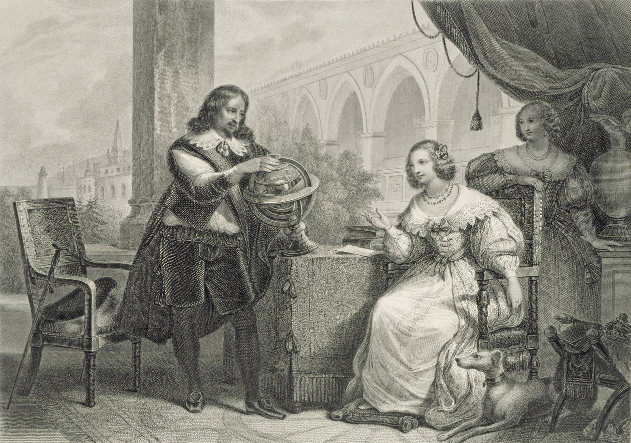 Kristýna (1626-1989), švédská královna, ze série Slavné ženy, vyryl Jean Denis Nargeot (1795-1865) od Charles Abraham Chasselat