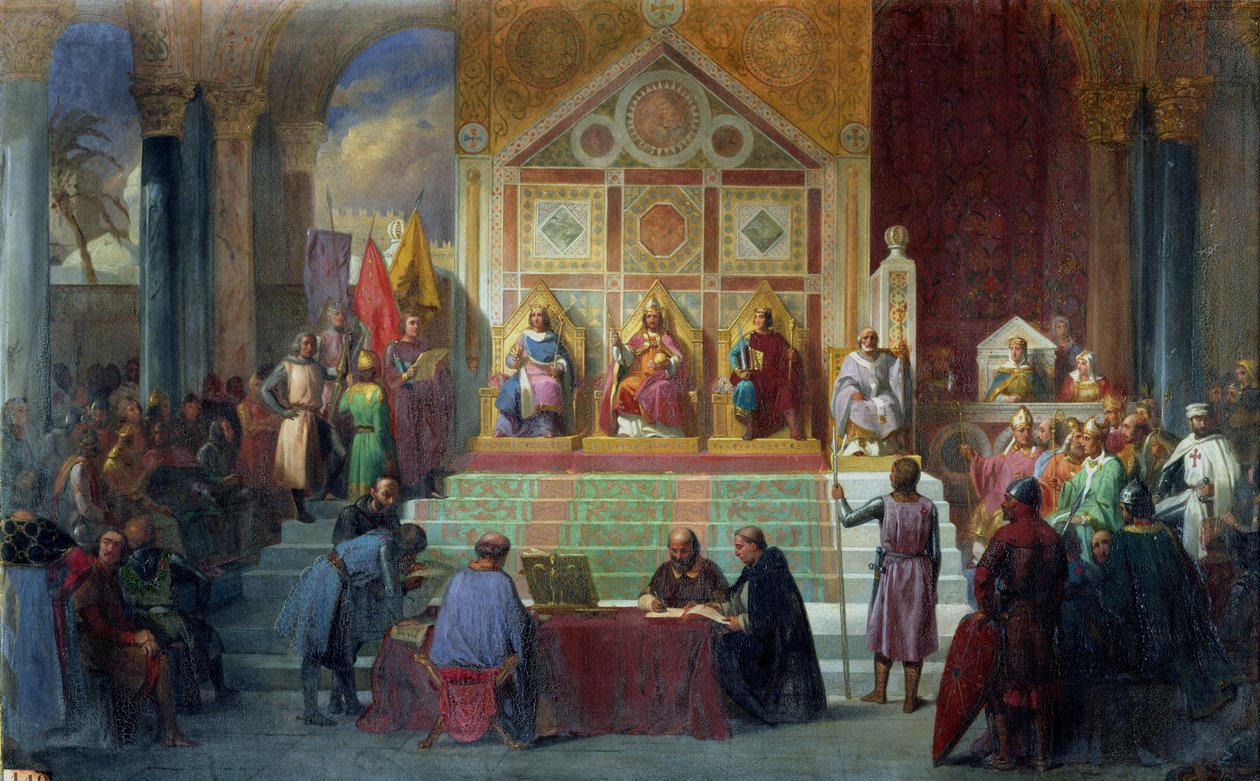 Shromáždění křižáků v Ptolemais v roce 1148, 1840 od Charles Alexandre Debacq