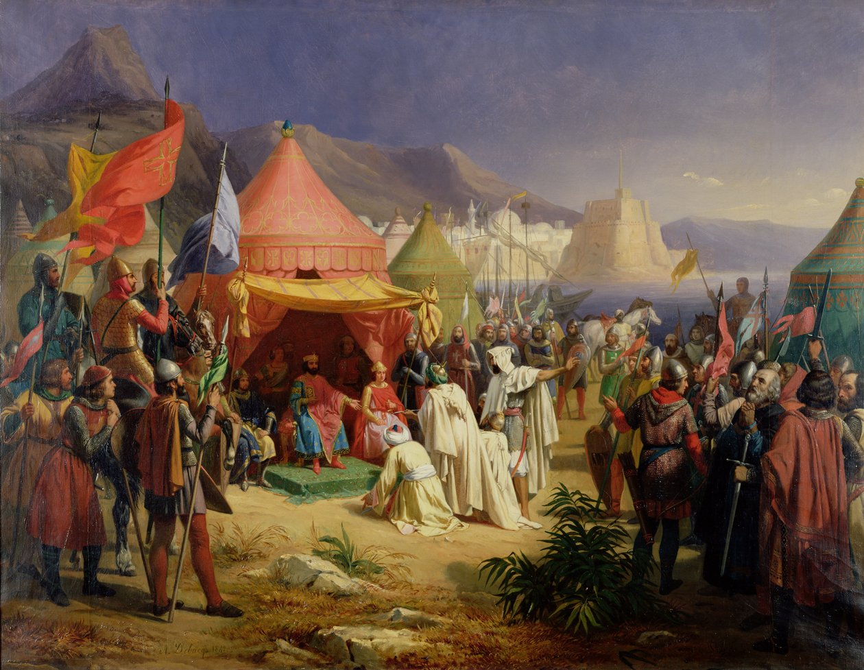 Dobytí Tripolisu, duben 1102, 1842 od Charles Alexandre Debacq