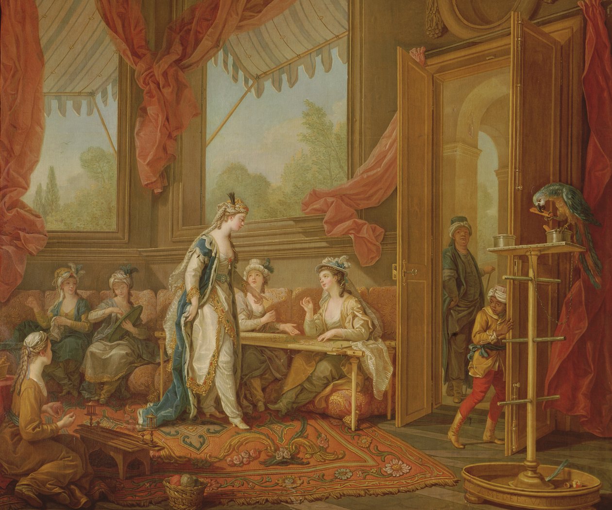 Sultana objednávající tapisérie z Odalisques od Charles Amedee Philippe van Loo