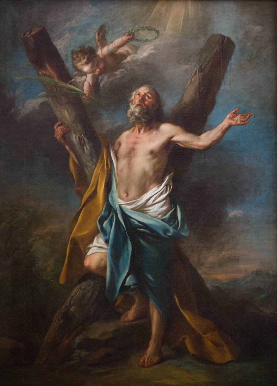 Svatý Ondřej objal svůj kříž od Charles André van Loo