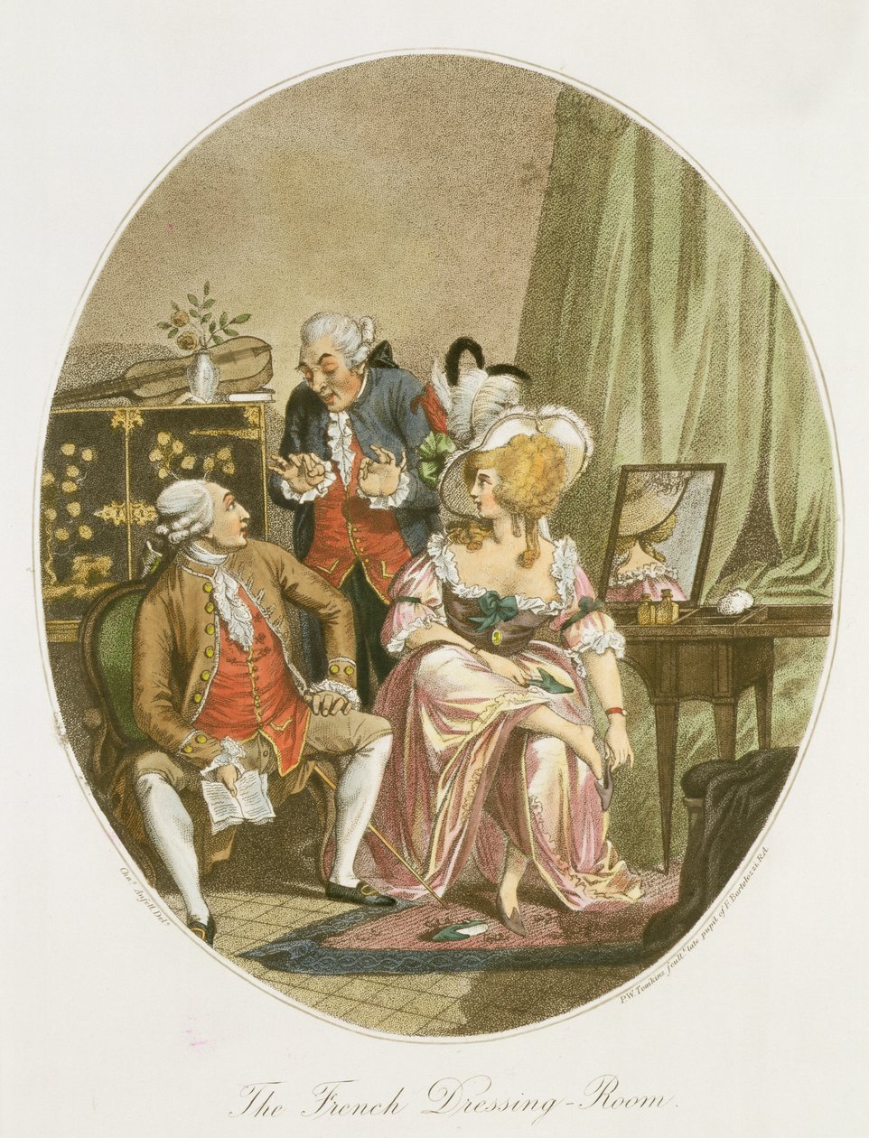 Francouzská šatna, rytina P. W. Tomkinse (1760-1840) (akvatinta) (viz také 64848, 64849 a 64850) od Charles Ansell