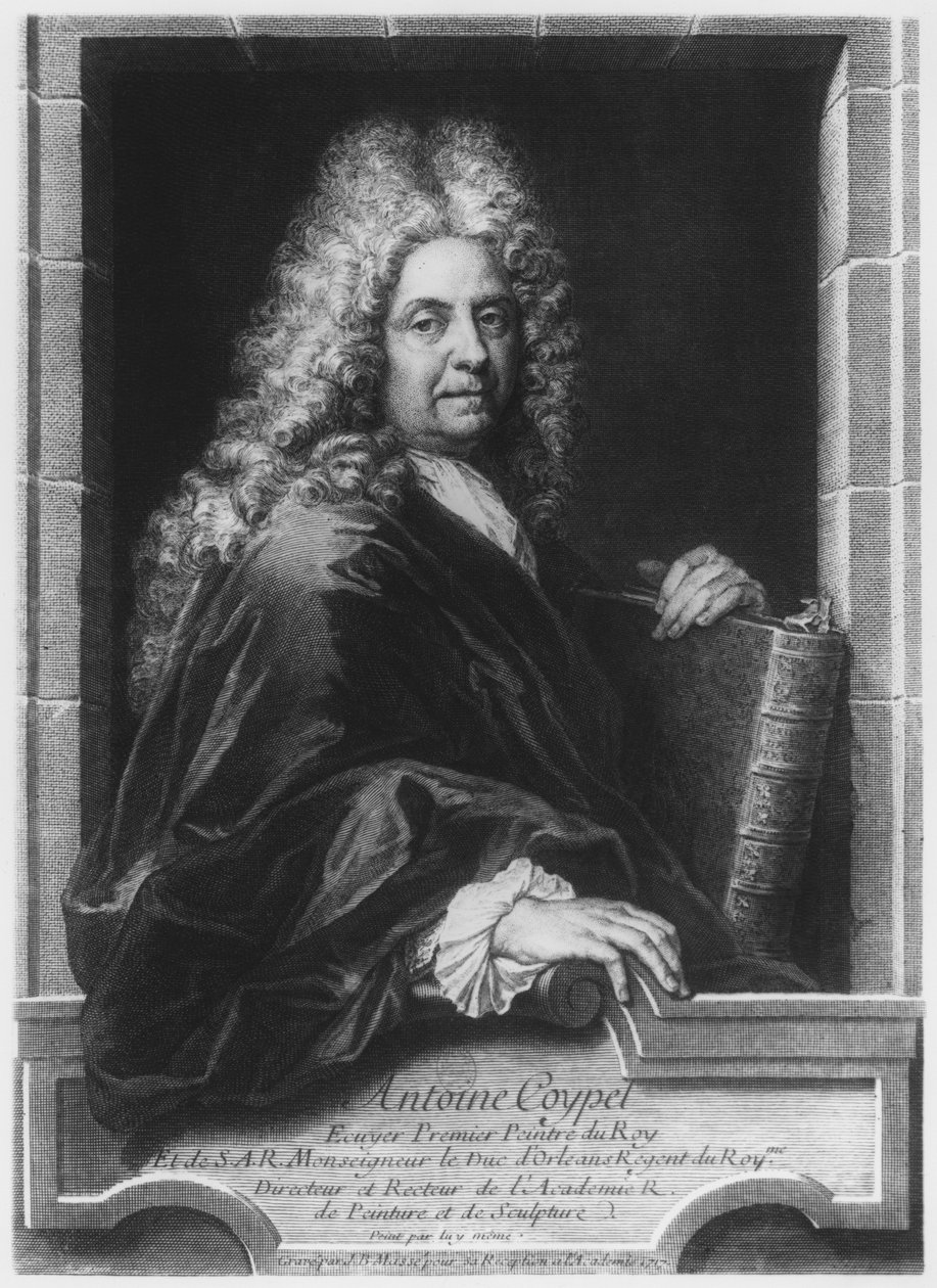 Antoine Coypel, po autoportrétu, vyryl Jean Baptiste Masse (1687-1767) 1717 od Charles Antoine Coypel