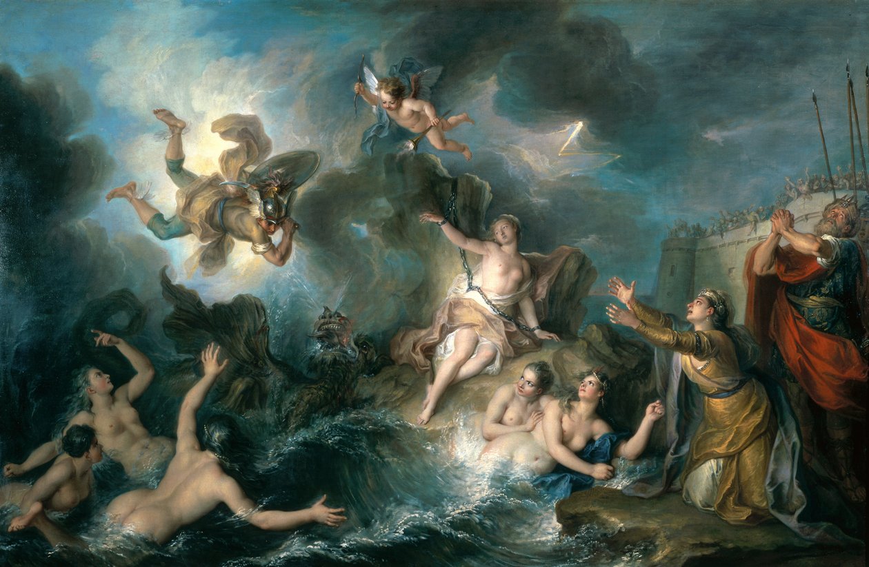 Perseus zachraňující Andromedu od Charles Antoine Coypel