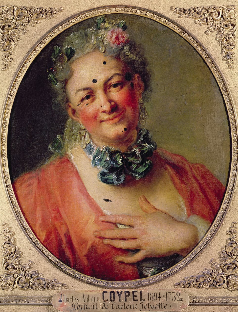 Portrét zpěváka Pierra de Jelyotte (1713-97) v ženském kostýmu, kolem roku 1745 od Charles Antoine Coypel
