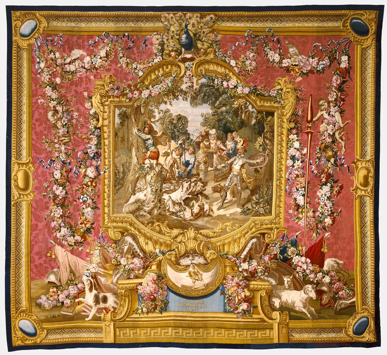 Sanchova zbabělost na lovu, 1772 (hedvábí a vlna) od Charles Antoine Coypel