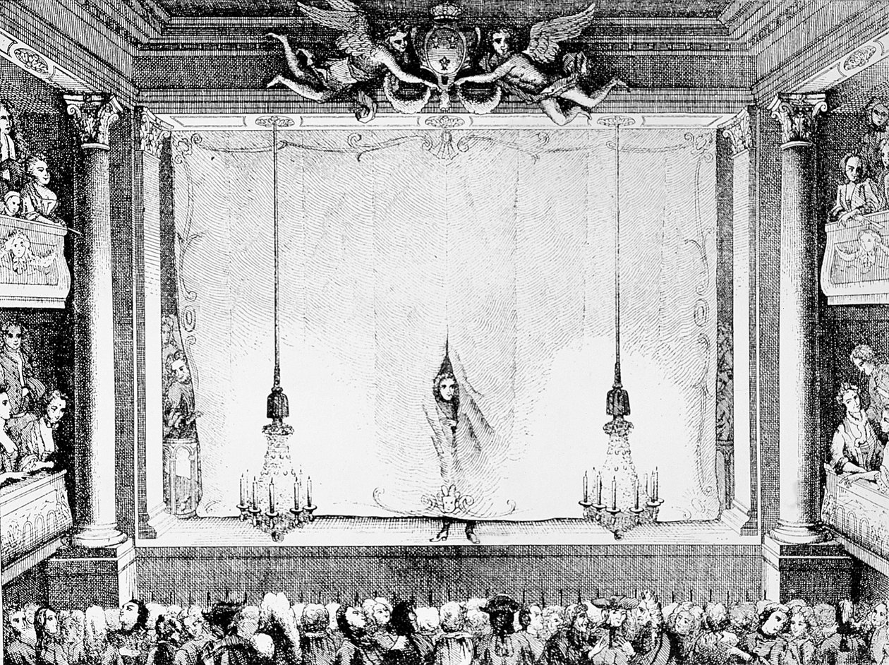 Comedie Francaise za časů Moliera (1622-73) v Palais Royal Auditorium od Charles Antoine Coypel