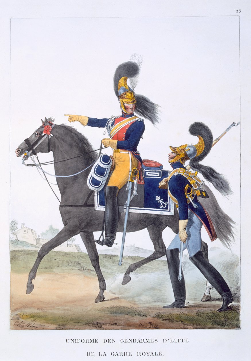 Uniforma elitního četníka královské gardy, 1823 od Charles Aubry