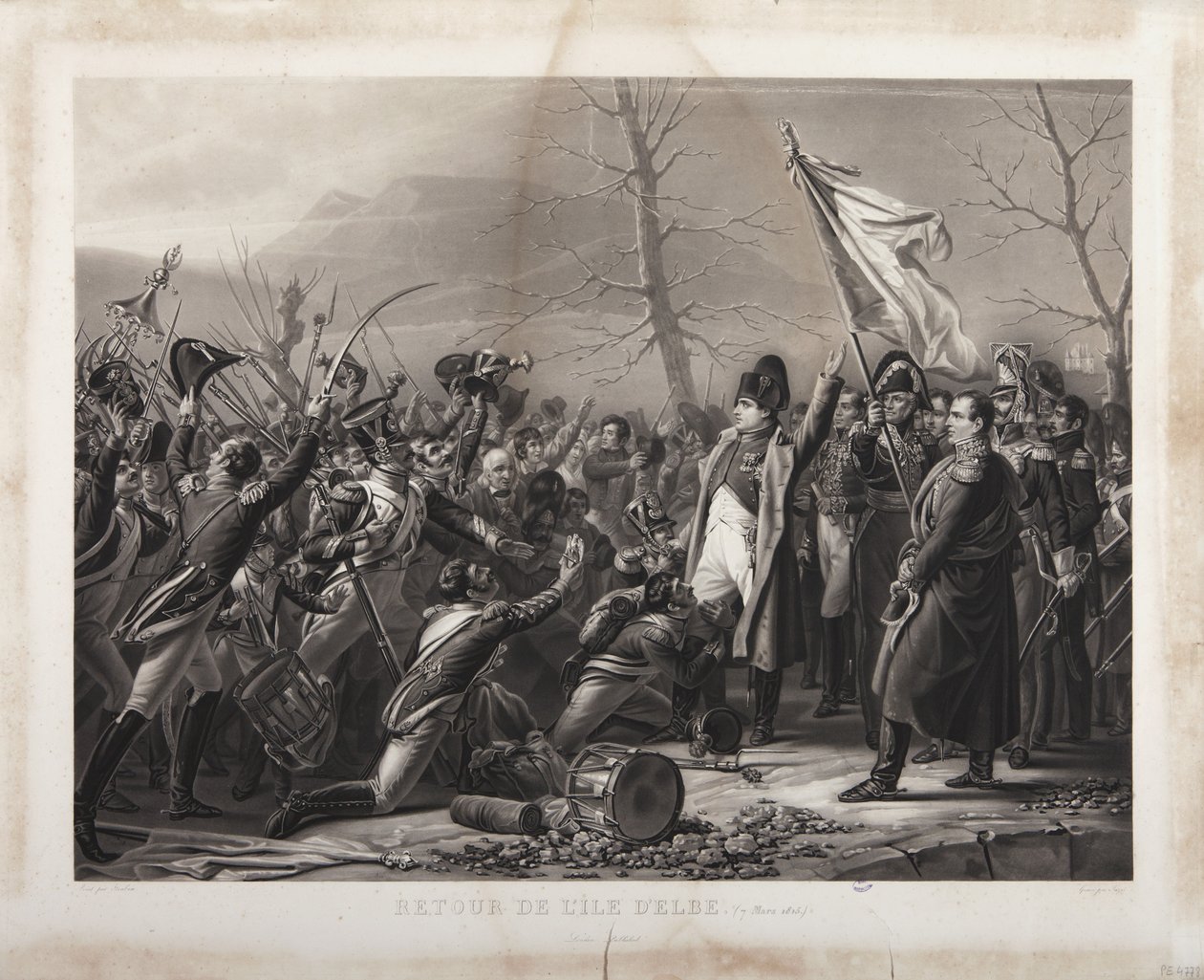 Návrat z ostrova Elba, 7. března 1815, vyryto Jeuzetem od Carl von Steuben