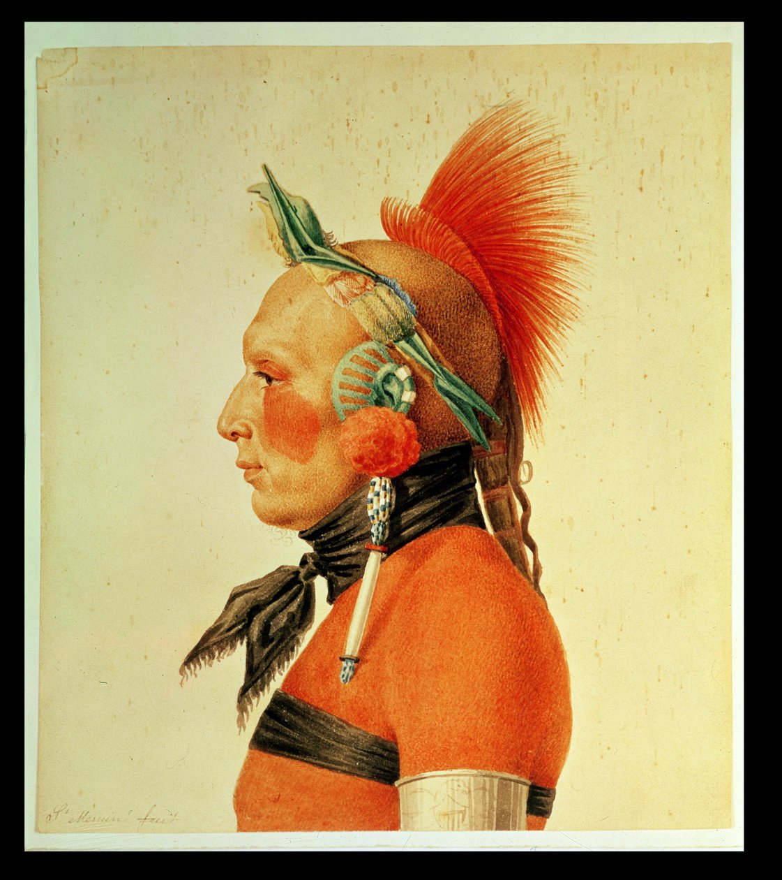 Bojovník z Osage, 1804 od Charles Balthazar Julien Févret de Saint Mémin