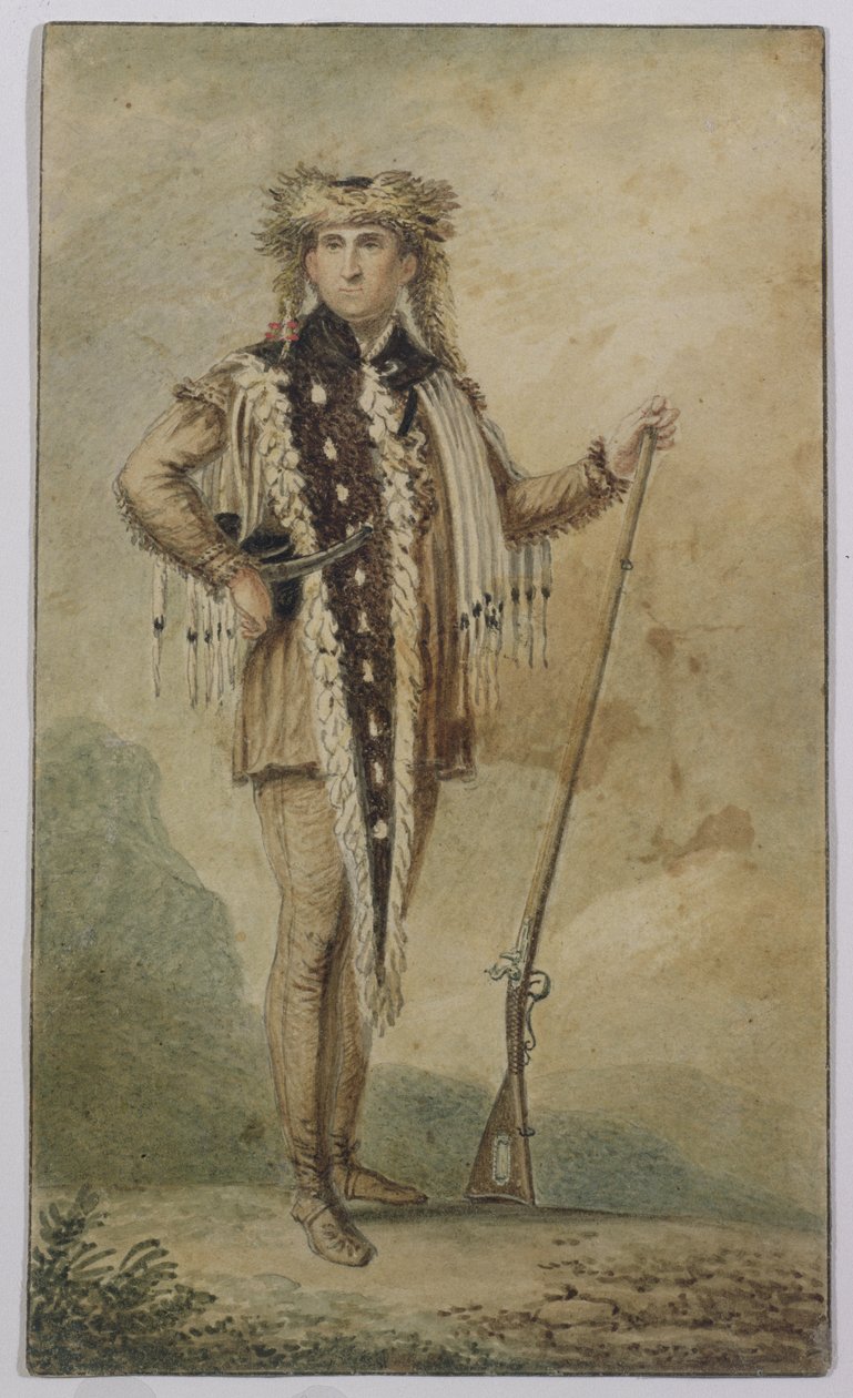 Kapitán Meriwether Lewis, 1807 (wc nad grafitem na papíře) od Charles Balthazar Julien Févret de Saint Mémin