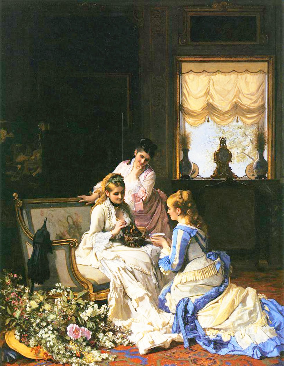 Dívky s hnízdem od Charles Baugniet