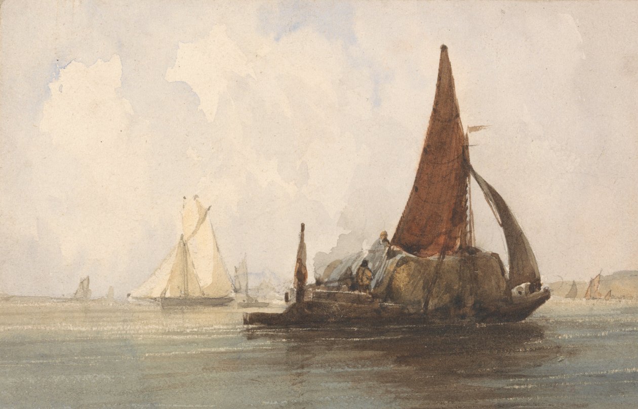 Hay Barge v klidném moři od Charles Bentley